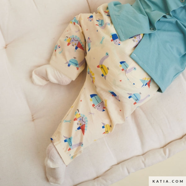 Tela Popelina "Dino Robots" (100% Algodón) <br>De Corte, 145cm de ancho