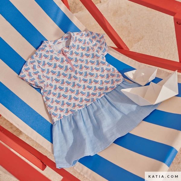 Tela Jersey "Deckchairs" (95% Algodón/5% Elastán) <br> De Corte, 145cm de ancho