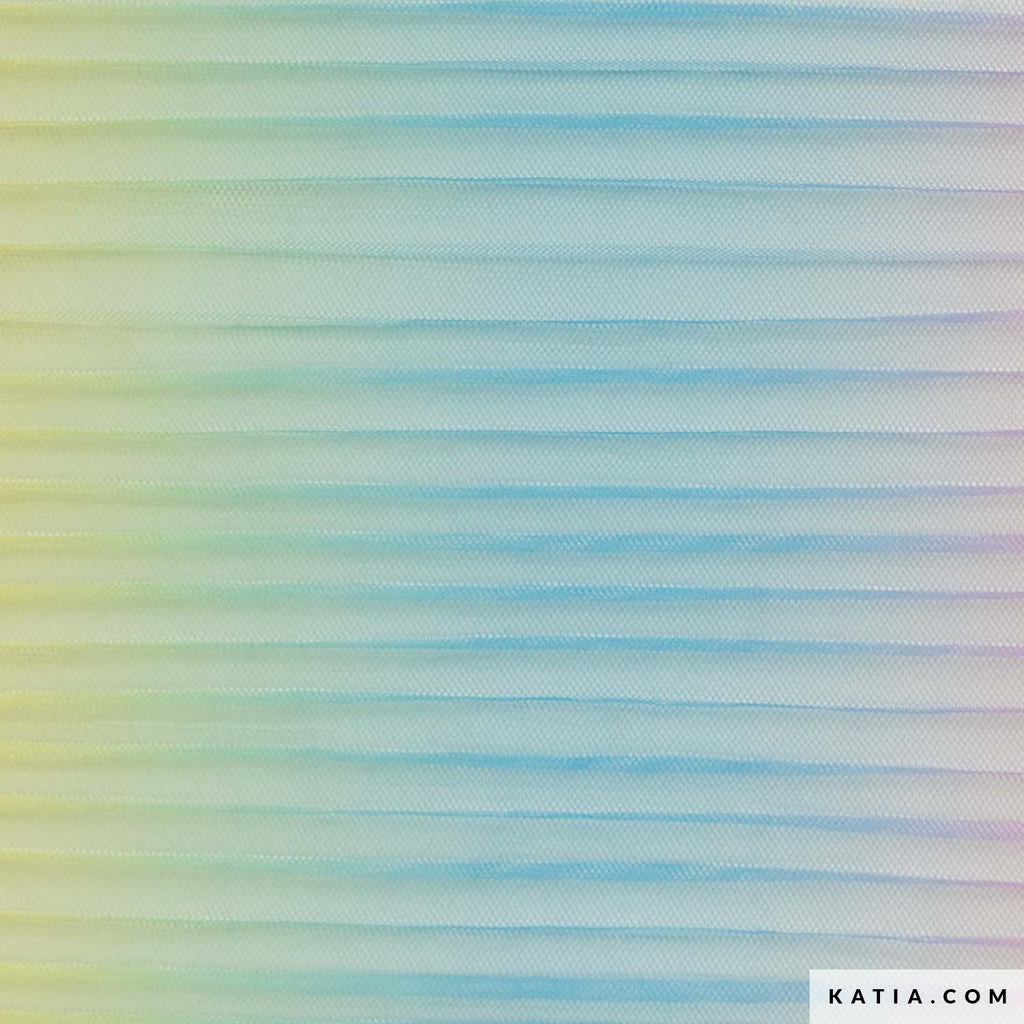 Tela de Tul Suave "Tulle Rainbow Plissé" (100% Poliéster) <br>De Corte, 160 cm de ancho