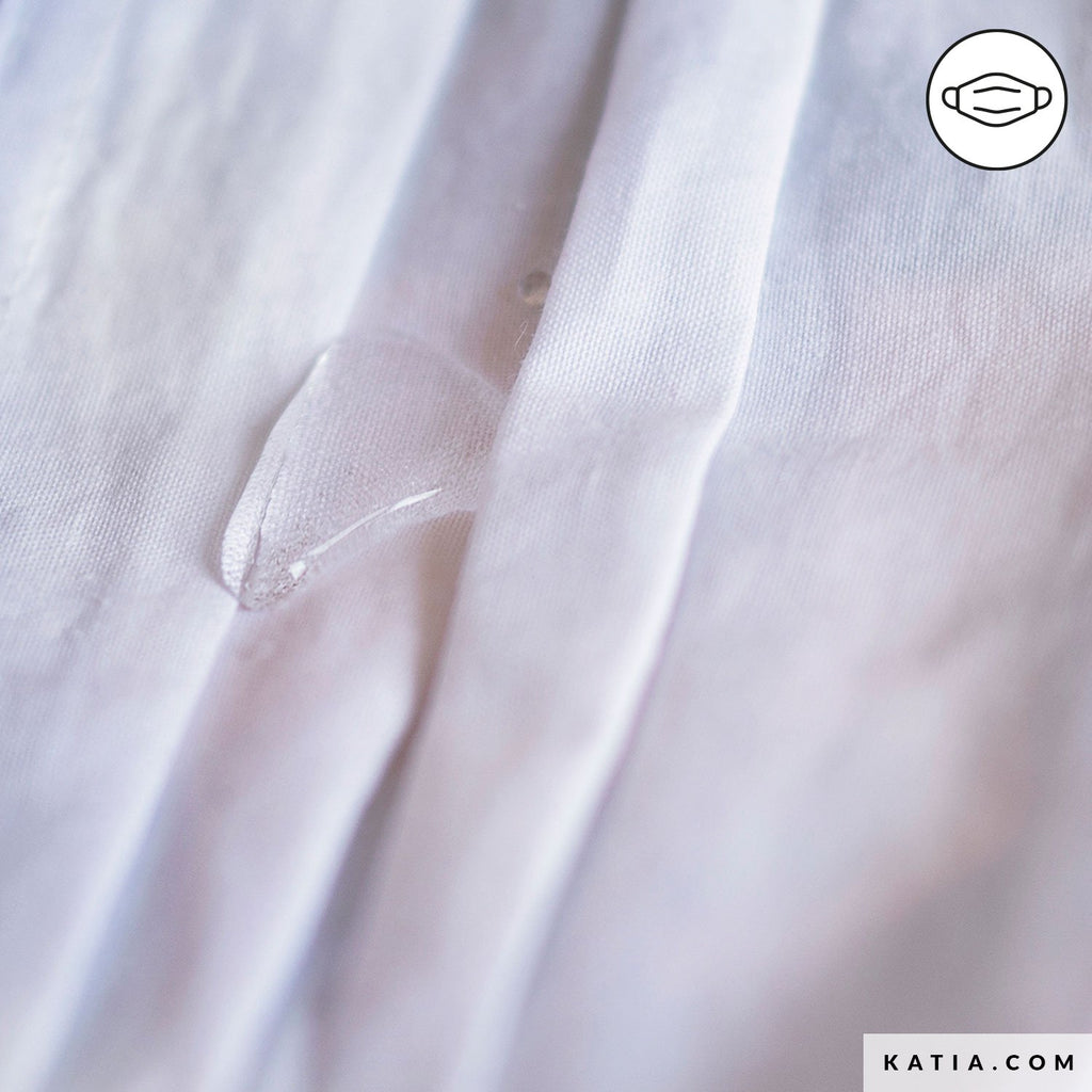 Tela de algodón popelina blanca de Katia Fabrics con tratamiento antibacteriano e hidrófugo, ideal para coser mascarillas reutilizables, sábanas infantiles y estuches.