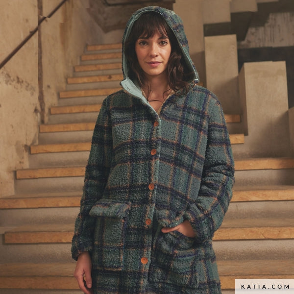 Tela Corderito "Sherpa Print Forest Plaid" (100% Poliéster) <br>De Corte, 150cm de ancho