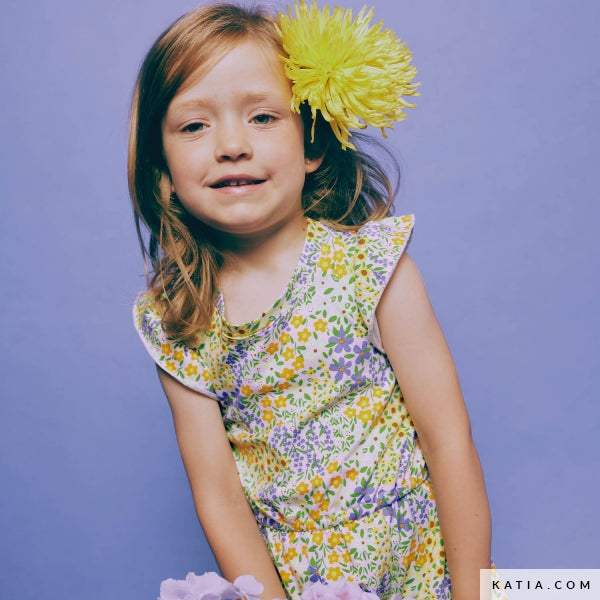 Tela Jersey "Sunflower Countryside" (95% Algodón/5% Elastán) <br> De Corte, 145cm de ancho