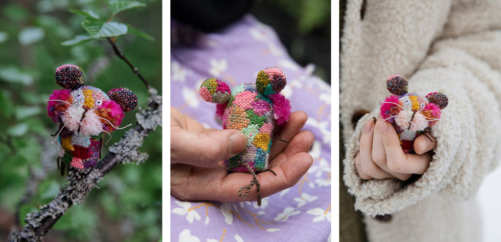 Libro de Bordado Laine "Tiny Friends: A Guide to Mosaic Embroidery" <br> Tomomi Mimura