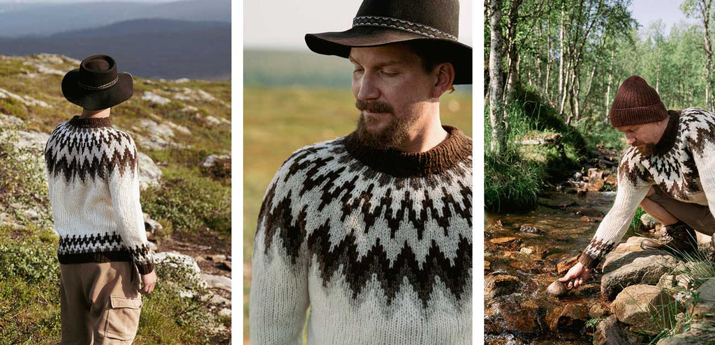 Unfolding Landscapes — camiseta Drift a rayas café y crudo, vistas del diseño