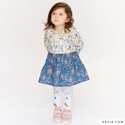 Patrón de Costura Vestido Combinado y Leggings  12 Meses a 4 Años