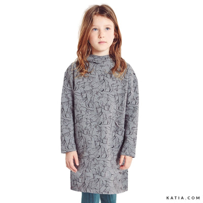 Patrón de Costura Vestido Felpa  5 a 12 Años