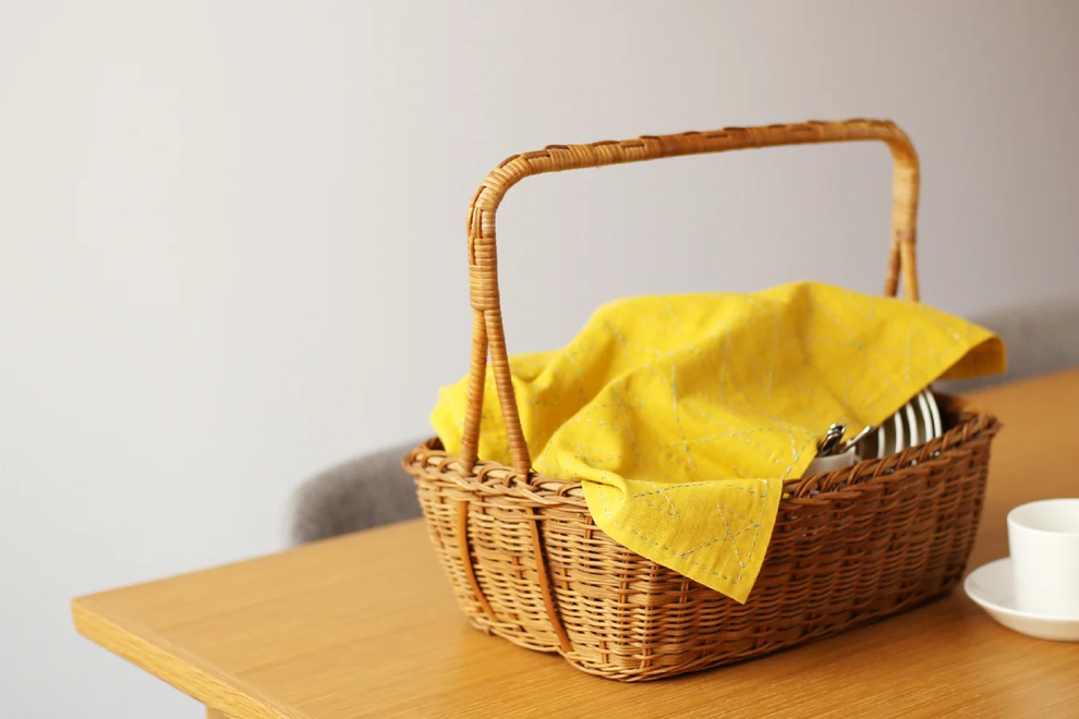 Sashiko Cloth Tela 100% Algodón con Diseño <br> Yellow