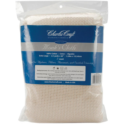 Tela de Monje o Monk's Cloth para Punch Needle  Natural 152,4 cm Ancho x 2,28 mts Largo