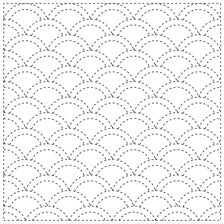 Yume Fukin White / Tela 100% Algodón con Diseño Sashiko  Ola de Quinghai (1)