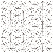 Yume Fukin White / Tela 100% Algodón con Diseño Sashiko  Hojas de Cáñamo (2)