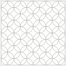 Yume Fukin White / Tela 100% Algodón con Diseño Sashiko  Cloisonne (3)