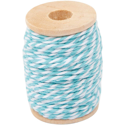 Hilo Cotton Twine 15 mts  Turquoise / White