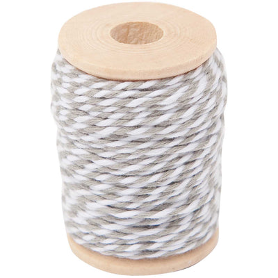 Hilo Cotton Twine 15 mts  Grey / White