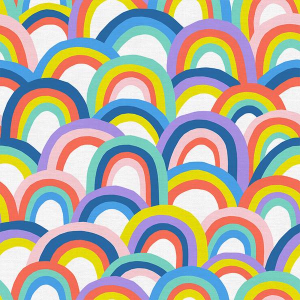 Tela Popelina "Jumbo Rainbows Bright" (100% Algodón)<br>De Corte, 110cm de ancho