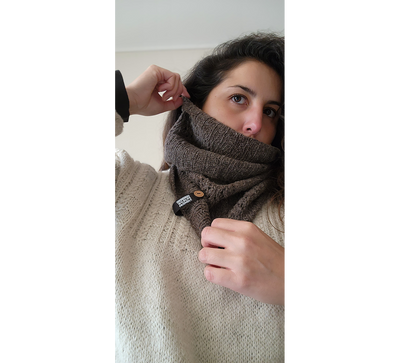 Cowl Kit Friendly Wool  Color Chocolate