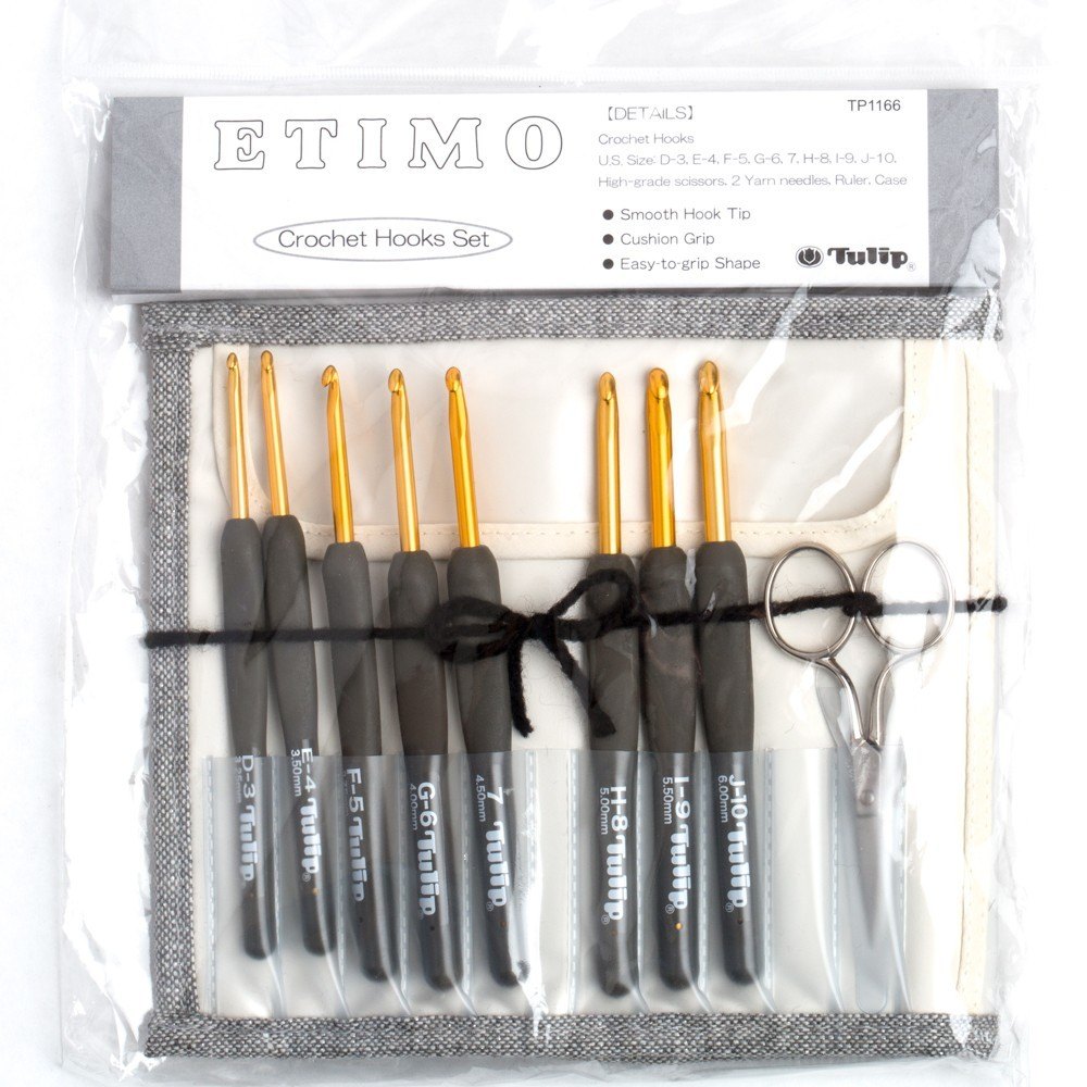 Set de agujas de crochet TULIP Etimo Premium GOLD (con tijera