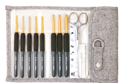 Estuche Para Crochets  Grey Tweed