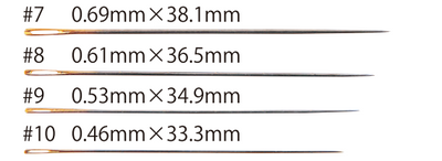 Set Agujas Japonesas  Bordado Delgadas (Thin)