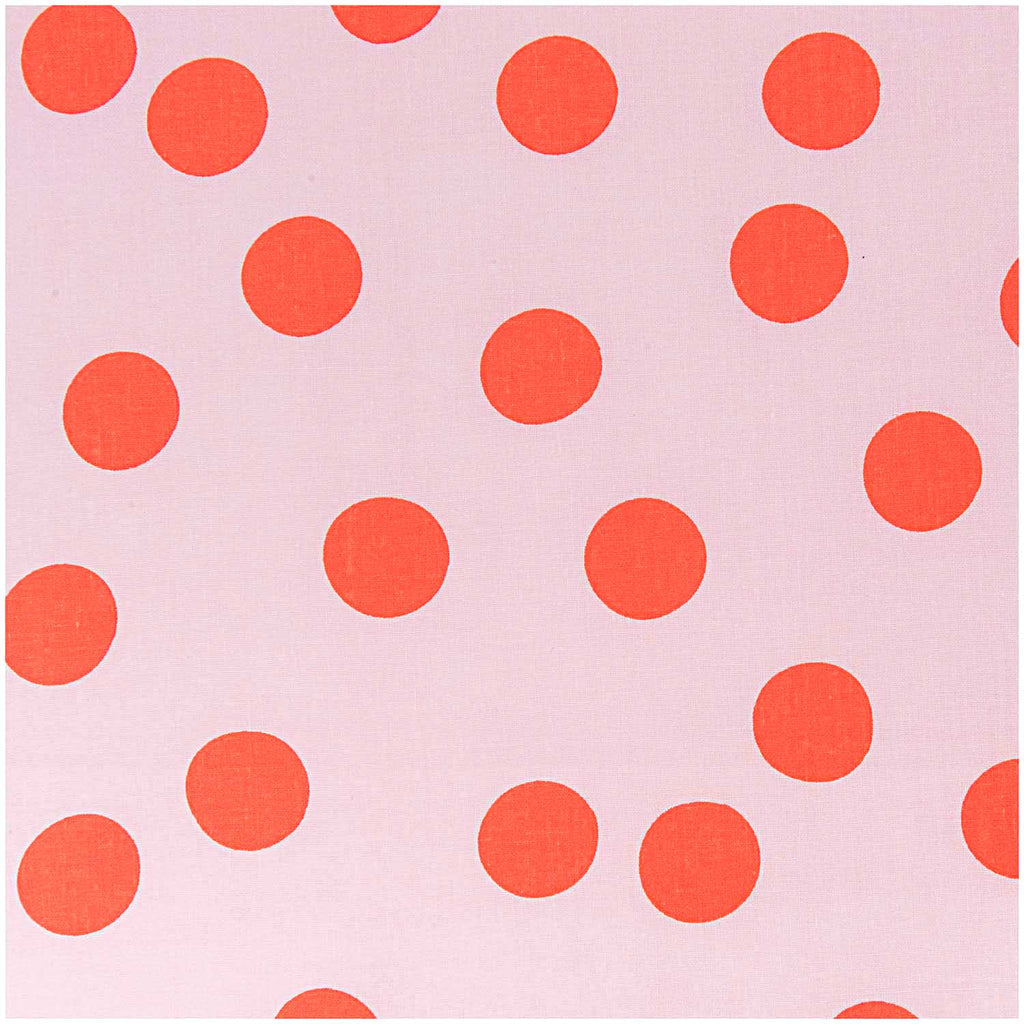 Tela Popelina "Pink, Big Dots Neón" (100% Algodón) <br> De Corte, 140 cm de Ancho