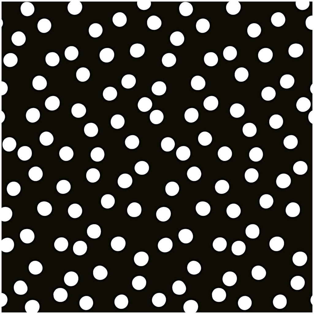 Tela Popelina "Black, Big Dots White" (100% Algodón) <br> De corte, 140cm de ancho