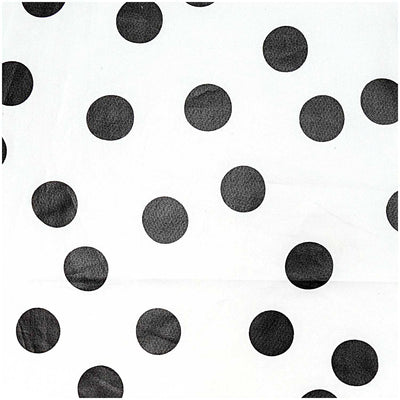 Tela Impermeable White, Big Dots Black (100% Algodón, TPU coated)  De Corte 140 cm de Ancho