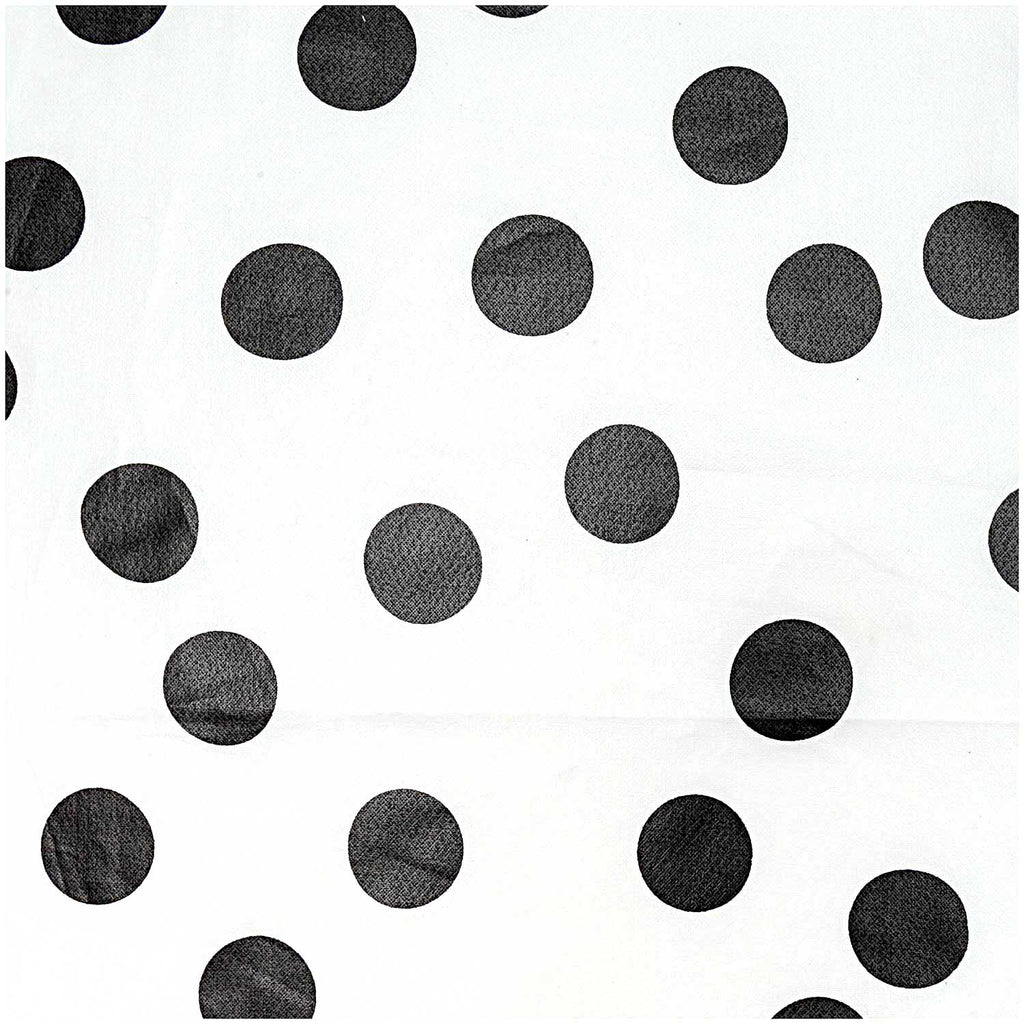 Tela Impermeable White, Big Dots Black (100% Algodón, TPU coated) <br> De Corte 140 cm de Ancho