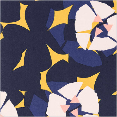 Tela Popelina Mustard, Flowers, Rose (100% Algodón)  De Corte, 140 cm de Ancho