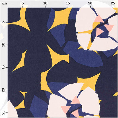 Tela Popelina Mustard, Flowers, Rose (100% Algodón)  De Corte, 140 cm de Ancho