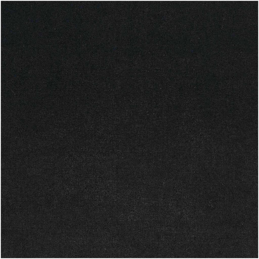 Tela Popelina Plain, Black (100% Algodón) <br> De corte, 140 cm de Ancho