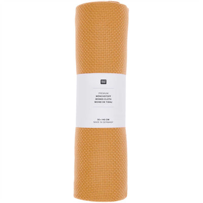 Tela de Monje Mostaza (100% Algodón, Monks Cloth)  Trozo 140 x 50 cm