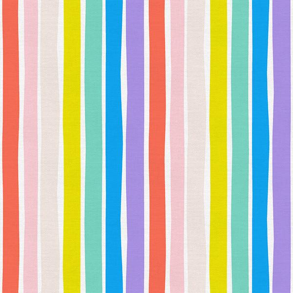 Tela Popelina "Rainbow Stripes" (100% Algodón)<br>De Corte, 110cm de ancho