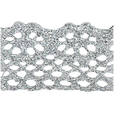 Cinta Encaje Metalizada  Plateado