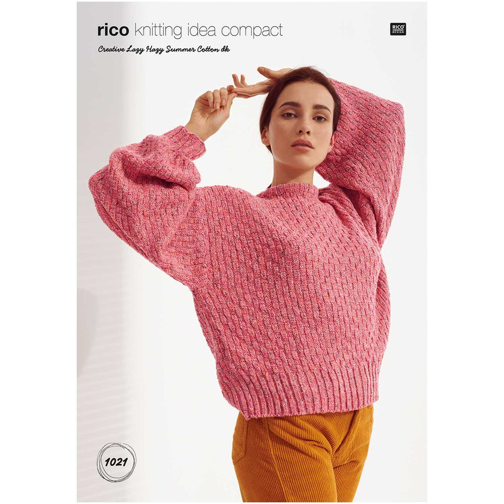 Patrón de Sweater Manga Larga <br> Rico Knitting Idea Compact Pattern Nro. 1021