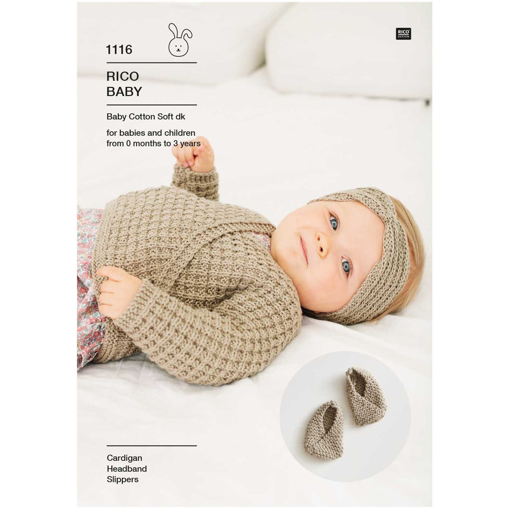Patrón Chaleco, Cintillo y Zapatos de Bebé (0 a 3 años) <br> "Rico Knitting Idea Compact Pattern" Rico Baby Nro. 1111
