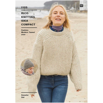 Patrones de Sweater y Gorro  Rico Knitting Idea Compact Pattern Nro. 1125