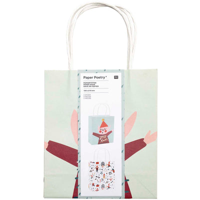 Set de Bolsas de Papel Para Envolver Regalos de Navidad  