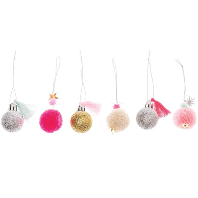 Set Adornos Para el Árbol de Navidad  Pompon Pendant Neon Pastel