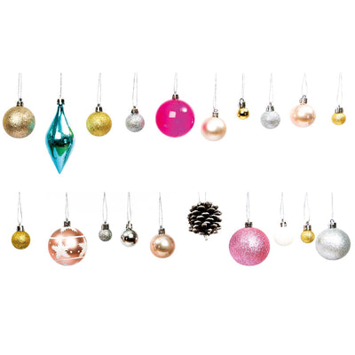 Set Adornos Para el Árbol de Navidad  Xmas Tree Bauble Pastel