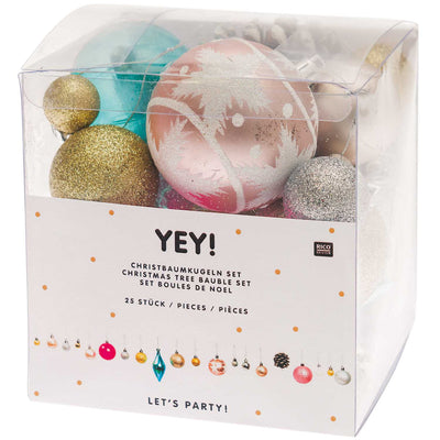 Set Adornos Para el Árbol de Navidad  Xmas Tree Bauble Pastel