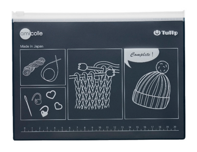 Estuche Transparente con Regla Impresa  Azul