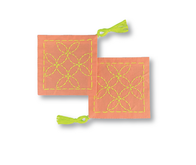 Kit Sashiko Posavasos con Diseño Shippo Tsunagi