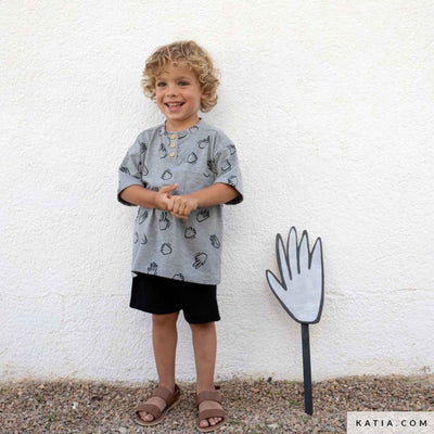 Tela de Punto Jersey Hands Melange (50% Algodón - 45% Poliéster - 5% Elastán) De Corte, 150cm de ancho