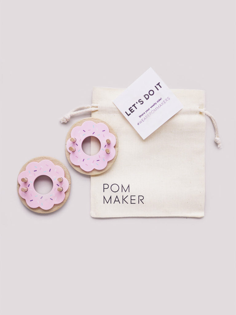 Donut de Madera para hacer Pompones - Mediano