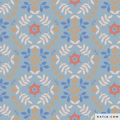 Tela Popelina Horses Flowers (100% Algodón) De Corte, 150cm de ancho