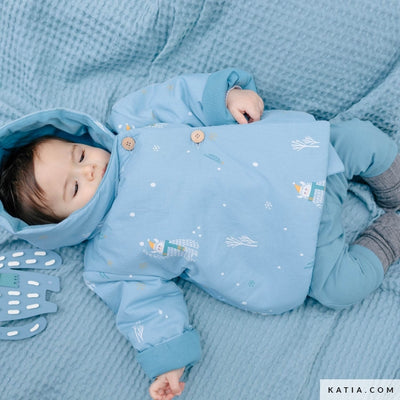 Tela Popelina Yeti & Snowman (100% Algodón) De Corte, 150cm de ancho