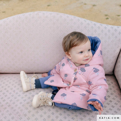 Tela Popelina Birds in the Rain (100% Algodón) De Corte, 150cm de ancho