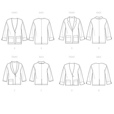 Patrones de Costura  Set de Chaquetas para Mujer