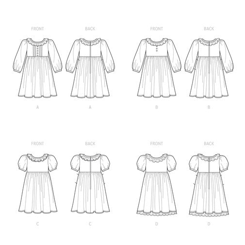 Patrones de Costura <br> Set de Vestidos para Niñas