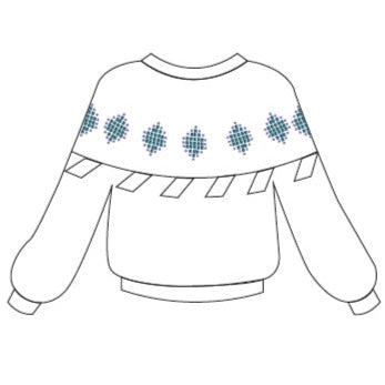 Kit Sweater "Cabeza de Alfiler" de Pope Vergara (Lanas) <br> Opción Mostacillas C en Color Azul Marino