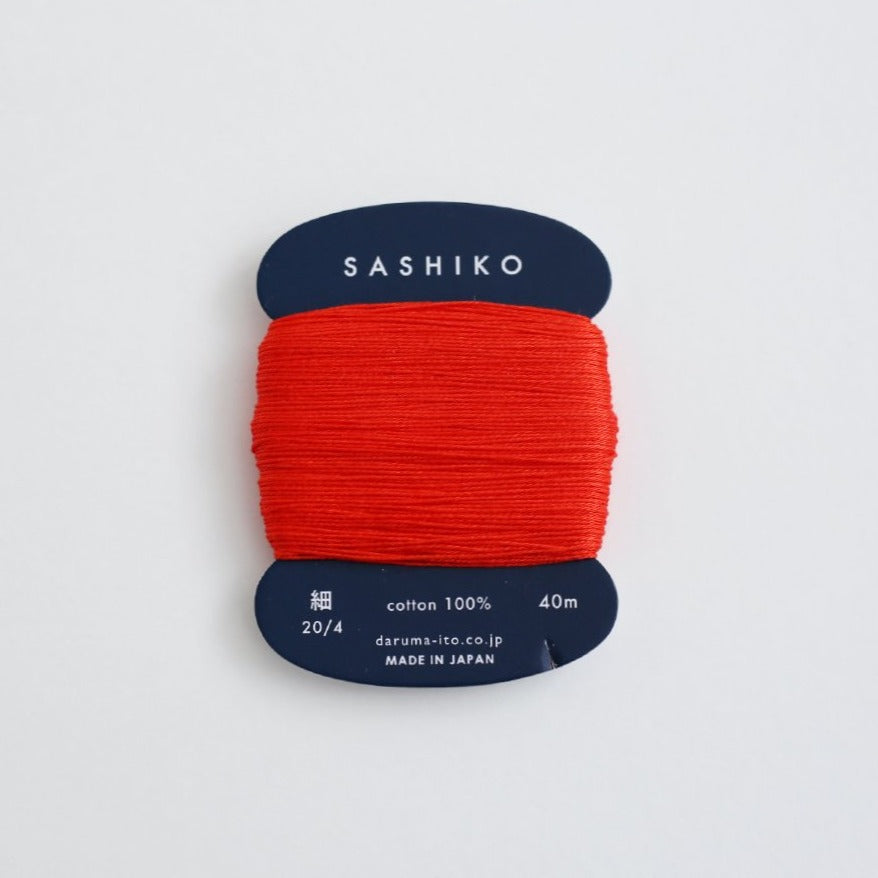 Tarjeta de hilo de bordar Sashiko fino de Daruma, 100% algodón mate de 4 hebras, ideal para bordado tradicional japonés y reparación visible de ropa.
